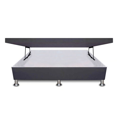 Cama Baúl Gris 100x43Cm Para Cochón Sencillo 100 X 190 Cm de Apertura Horizontal - CAMAS | Bylmo