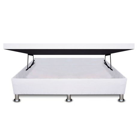 Cama Baúl Blanco 120x43Cm Para Cochón Semidoble 120 X 190 Cm de Apertura Horizontal - CAMAS | Bylmo