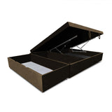 Cama Baúl Sall Cafe 100x43Cm Para Cochón Sencillo 100 X 190 Cm Con Cajones - CAMAS | Bylmo