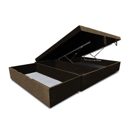 Cama Baúl Sall Cafe 100x43Cm Para Cochón Sencillo 100 X 190 Cm Con Cajones - CAMAS | Bylmo