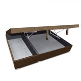 Cama Baúl Sall Cafe 100x43Cm Para Cochón Sencillo 100 X 190 Cm Con Cajones - CAMAS | Bylmo