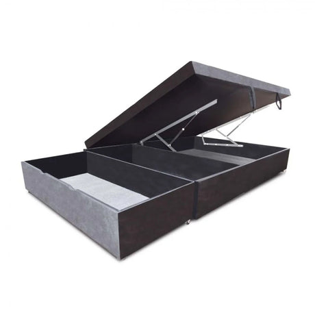 Cama Baúl Sall Gris 120x43Cm Para Cochón Semidoble 120 X 190 Cm Con Cajones - CAMAS | Bylmo