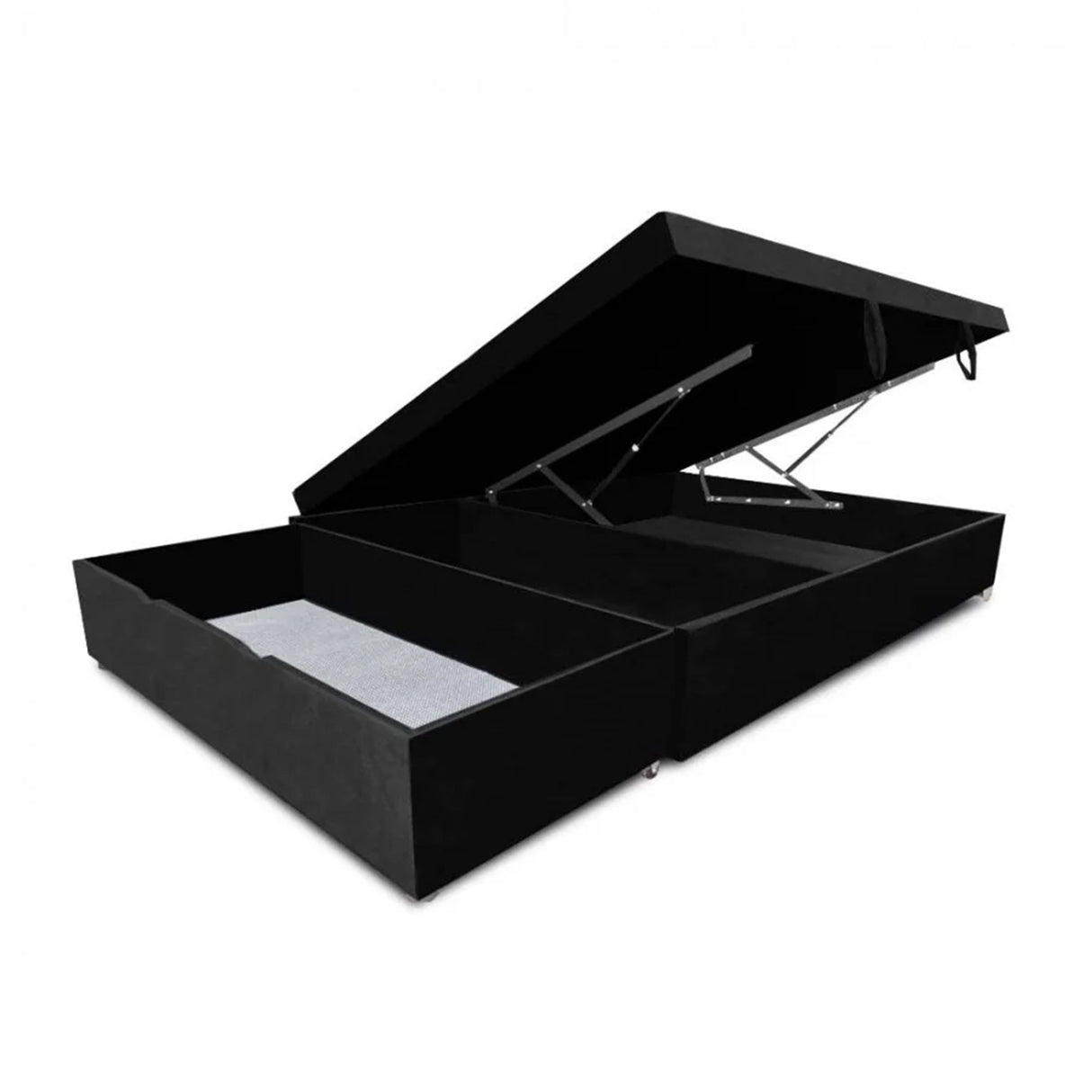 Cama Baúl Sall Negro 140x43Cm Para Cochón Doble 140 X 190 Cm Con Cajones - CAMAS | Bylmo