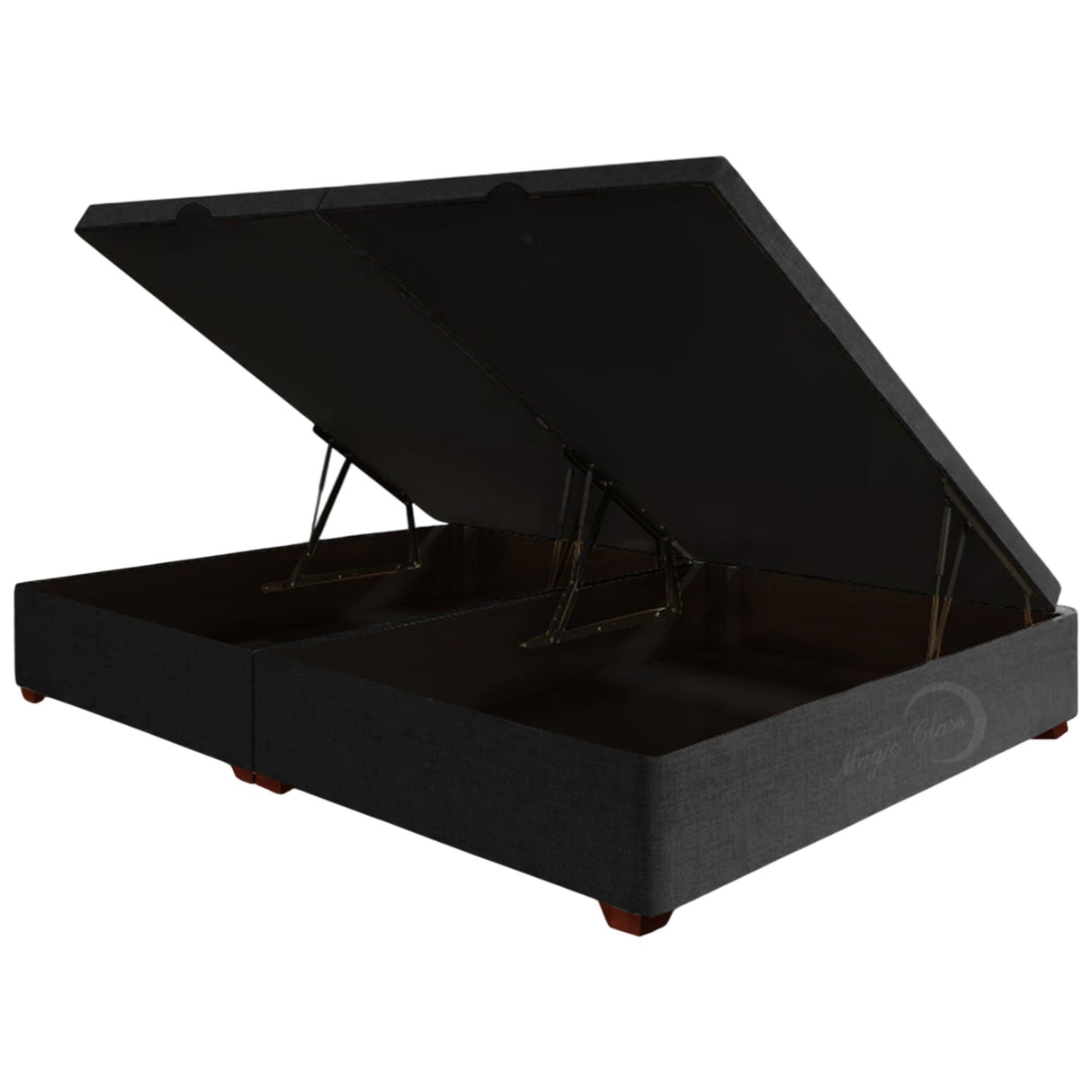 Cama Baúl Negro 120x43Cm Para Cochón Semidoble 120 X 190 Cm de Apertura Hidráulica - CAMAS | Bylmo