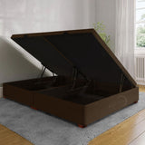 Cama Baúl Cafe 120x43Cm Para Cochón Semidoble 120 X 190 Cm de Apertura Hidráulica - CAMAS | Bylmo