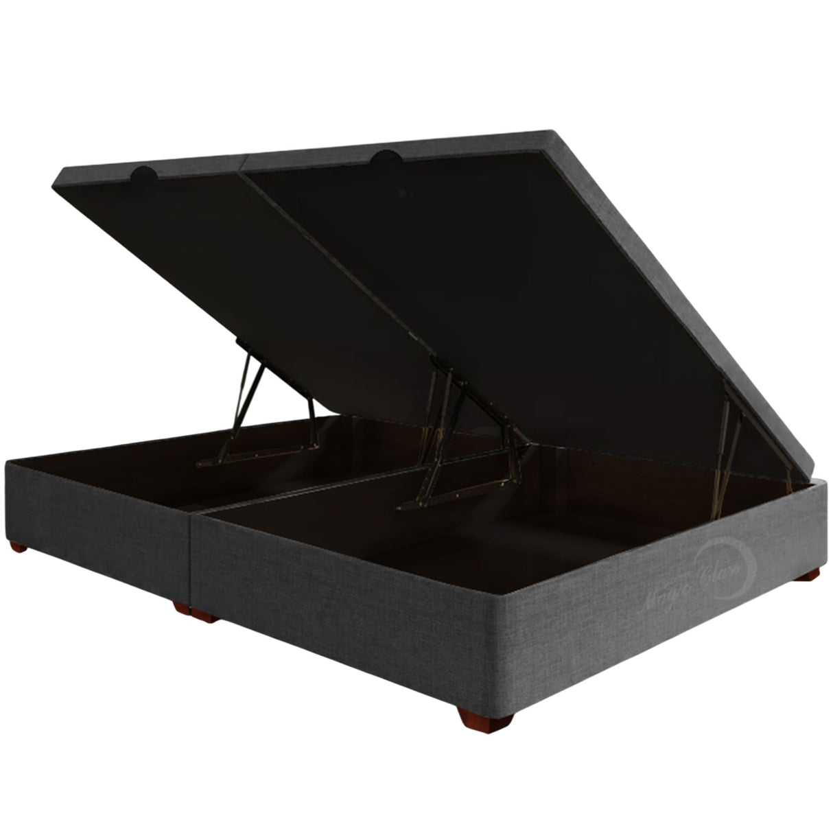 Cama Baúl Gris 120x43Cm Para Cochón Semidoble 120 X 190 Cm de Apertura Hidráulica - CAMAS | Bylmo