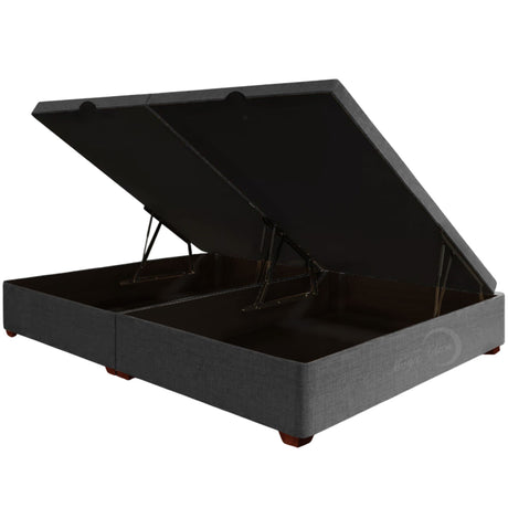 Cama Baúl Gris 120x43Cm Para Cochón Semidoble 120 X 190 Cm de Apertura Hidráulica - CAMAS | Bylmo