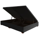 Cama Baúl Negro 200x43Cm Para Cochón King 200 X 200 Cm de Apertura Hidráulica - CAMAS | Bylmo