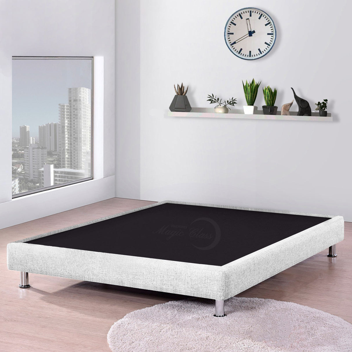 Base Cama Blanco 120x30Cm Para Cochón Semidoble 120 X 190 Cm Con Pestaña - CAMAS | Bylmo