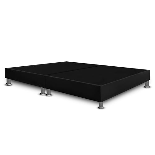 Base Cama Dividida Negro 120x30cm Para Cochón Semidoble 120 X 190 Cm Con Pestaña