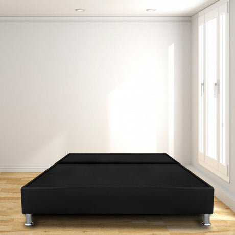 Base Cama Dividida Negro 120x30Cm Para Cochón Semidoble 120 X 190 Cm Con Pestaña - CAMAS | Bylmo