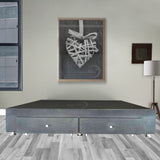 Base Cama Gris 120x40Cm Para Cochón Semidoble 120 X 190 Cm Con Cajones - CAMAS | Bylmo