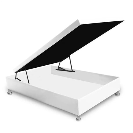 Cama Baúl Blanco 100x43Cm Para Cochón Sencillo 100 X 190 Cm de Apertura Vertical - CAMAS | Bylmo