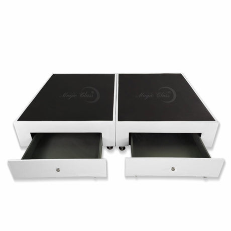 Base Cama Dividida Blanco 120x40Cm Para Cochón Dividida Semidoble 120 X 190 Cm Con Cajones - CAMAS | Bylmo