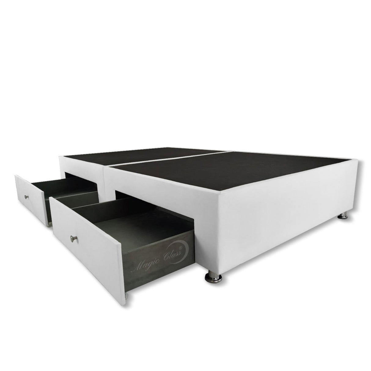 Base Cama Dividida Blanco 120x40Cm Para Cochón Dividida Semidoble 120 X 190 Cm Con Cajones - CAMAS | Bylmo