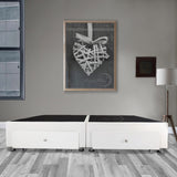 Base Cama Dividida Blanco 120x40Cm Para Cochón Dividida Semidoble 120 X 190 Cm Con Cajones - CAMAS | Bylmo