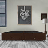 Base Cama Dividida Cafe 120x40Cm Para Cochón Dividida Semidoble 120 X 190 Cm Con Cajones - CAMAS | Bylmo