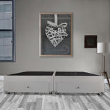 Base Cama Dividida Gris 120x40Cm Para Cochón Dividida Semidoble 120 X 190 Cm Con Cajones - CAMAS | Bylmo