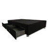 Base Cama Dividida Negro 140x40cm Para Cochón Dividida Doble 140 X 190 Cm Con Cajones