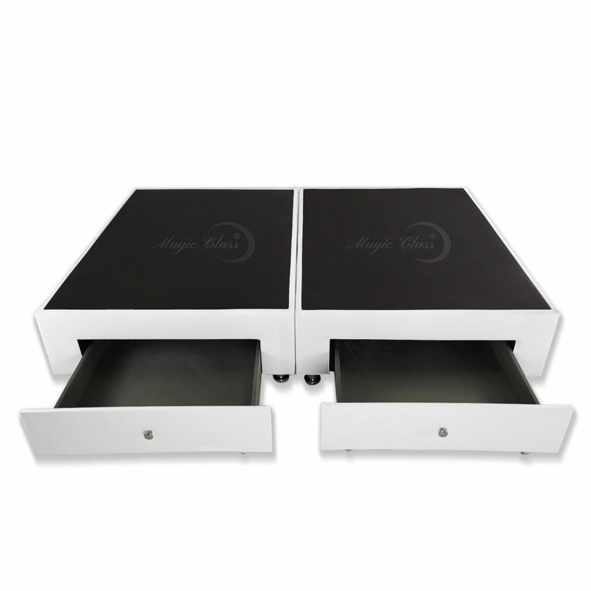 Base Cama Dividida Blanco 160x40Cm Para Cochón Dividida Queen 160 X 190 Cm Con Cajones - CAMAS | Bylmo