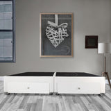 Base Cama Dividida Blanco 160x40Cm Para Cochón Dividida Queen 160 X 190 Cm Con Cajones - CAMAS | Bylmo