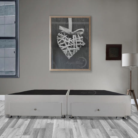 Base Cama Dividida Gris 160x40Cm Para Cochón Dividida Queen 160 X 190 Cm Con Cajones - CAMAS | Bylmo