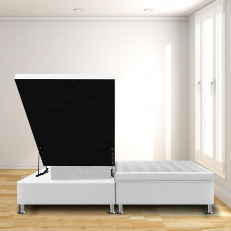 Cama Baúl Blanco 120x43Cm Para Cochón Semidoble 120 X 190 Cm Dividida - CAMAS | Bylmo