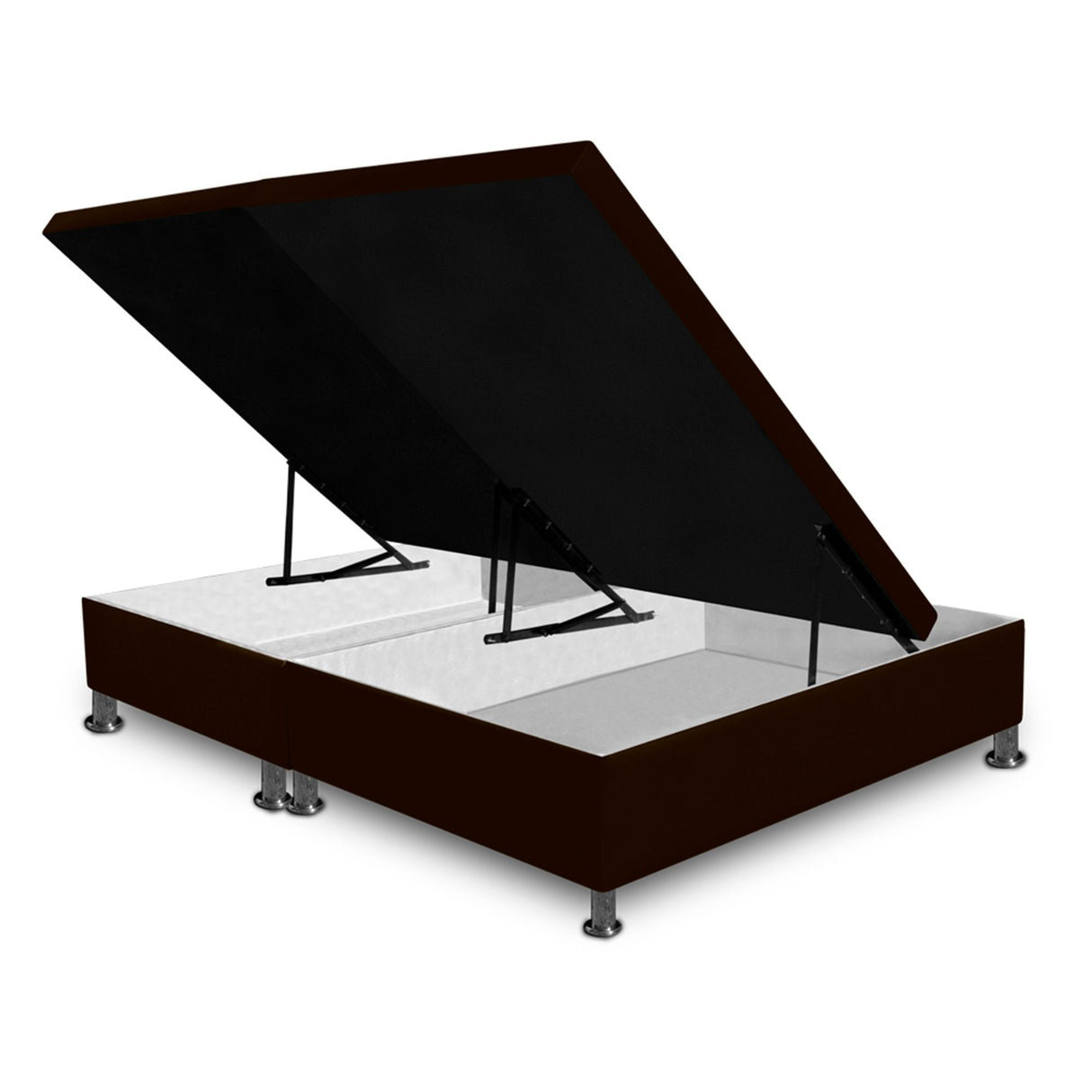 Cama Baúl Cafe 120x43Cm Para Cochón Semidoble 120 X 190 Cm Dividida - CAMAS | Bylmo
