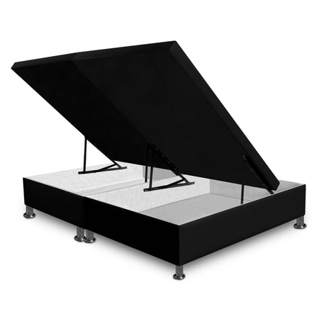 Cama Baúl Negro 140x43Cm Para Cochón Doble 140 X 190 Cm Dividida - CAMAS | Bylmo