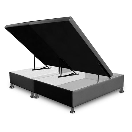 Cama Baúl Gris 140x43Cm Para Cochón Doble 140 X 190 Cm Dividida - CAMAS | Bylmo