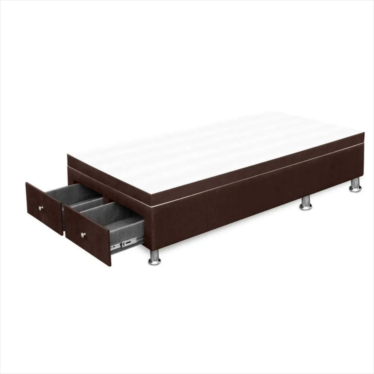 Cama Baúl Cafe 90x43Cm Para Cochón Sencillo 90 X 190 Cm con Cajones - CAMAS | Bylmo