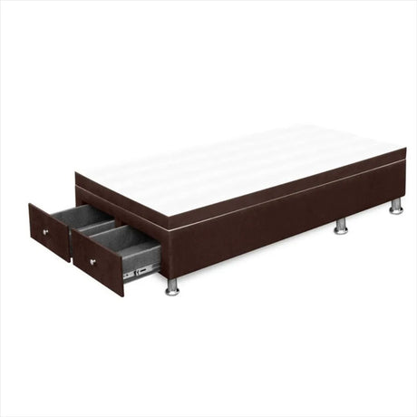Cama Baúl Cafe 100x43Cm Para Cochón Sencillo 100 X 190 Cm con Cajones - CAMAS | Bylmo