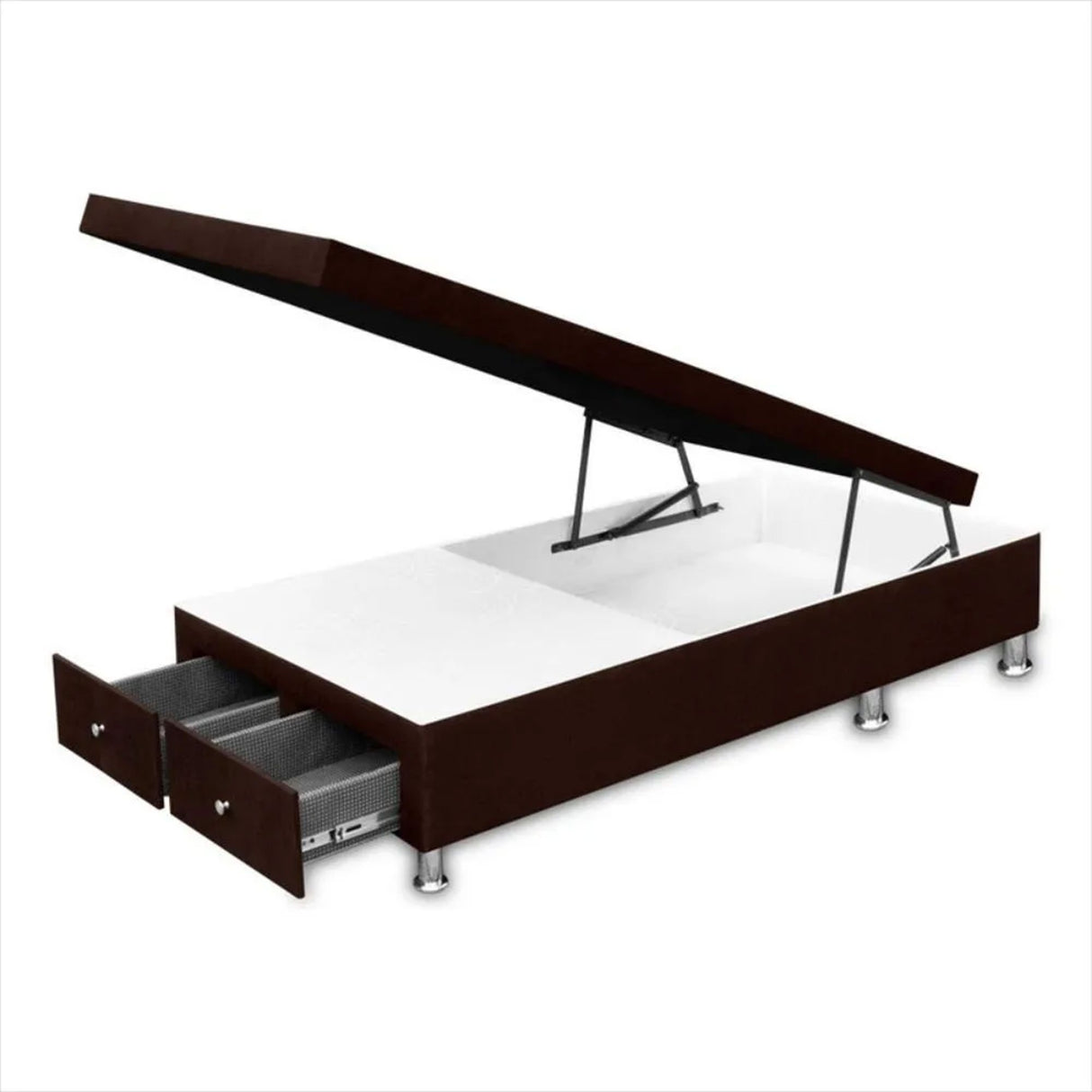 Cama Baúl Cafe 100x43Cm Para Cochón Sencillo 100 X 190 Cm con Cajones - CAMAS | Bylmo