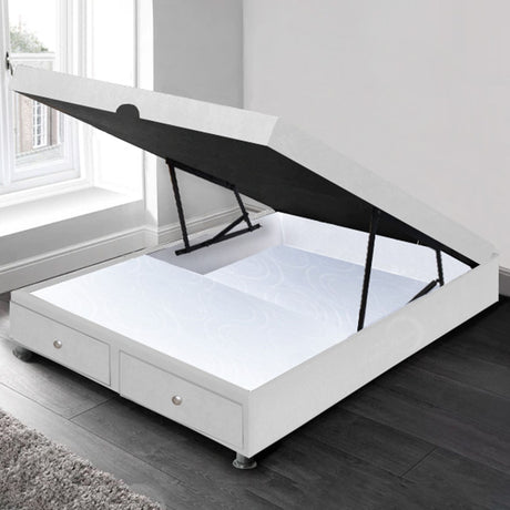 Cama Baúl Blanco 120x43Cm Para Cochón Semidoble 120 X 190 Cm con Cajones - CAMAS | Bylmo