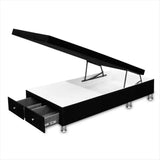 Cama Baúl Negro 140x43Cm Para Cochón Doble 140 X 190 Cm con Cajones - CAMAS | Bylmo