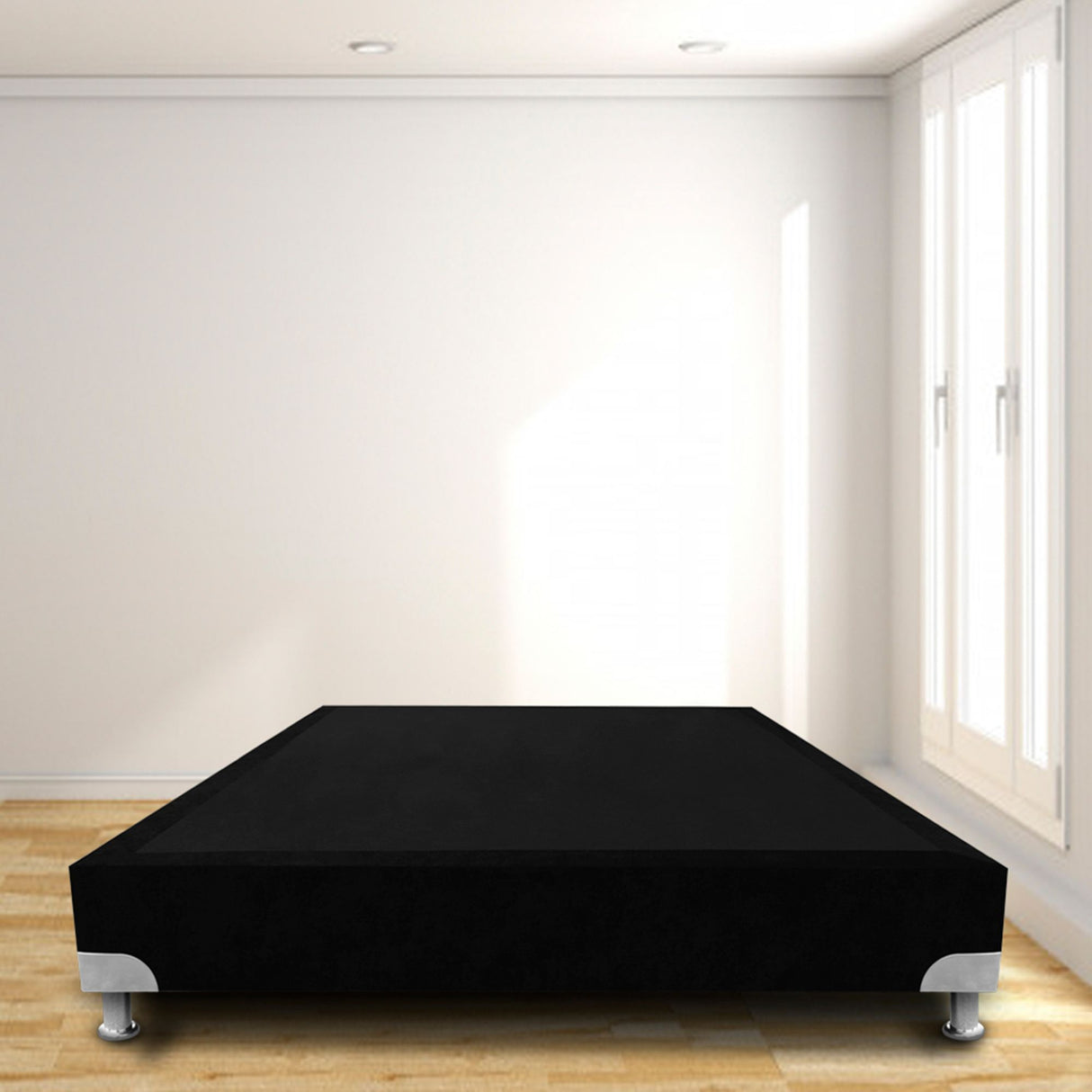 Base Cama Boston Negro 120x30Cm Para Cochón Semidoble 120 X 190 Cm - CAMAS | Bylmo