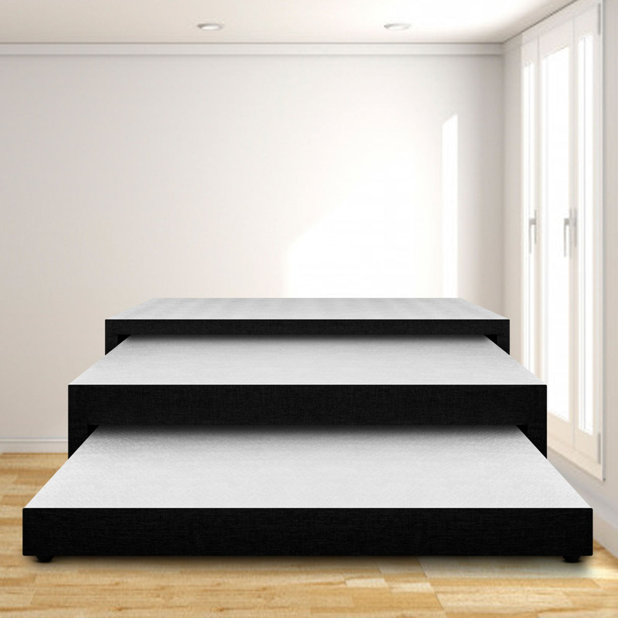 Cama Nido Negro 90x60Cm Para Cochón Sencillo 90 X 190 Cm De Tres Niveles - CAMAS | Bylmo