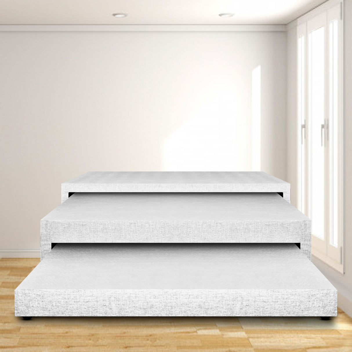 Cama Nido Blanco 140x60Cm Para Cochón Doble 140 X 190 Cm De Tres Niveles - CAMAS | Bylmo