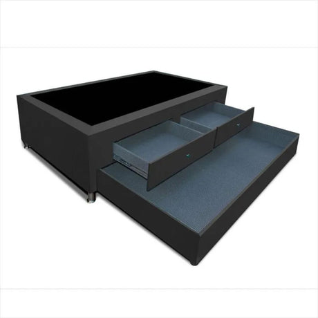 Cama Nido Negro 100x60Cm Para Cochón Sencillo 100 X 190 Cm Con Baúl y Cajones - CAMAS | Bylmo