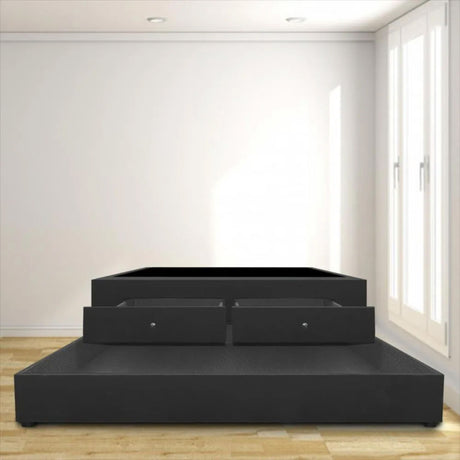 Cama Nido Negro 120x60Cm Para Cochón Semidoble 120 X 190 Cm Con Baúl y Cajones - CAMAS | Bylmo