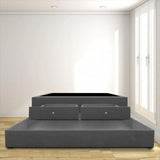 Cama Nido Gris 120x60Cm Para Cochón Semidoble 120 X 190 Cm Con Baúl y Cajones - CAMAS | Bylmo