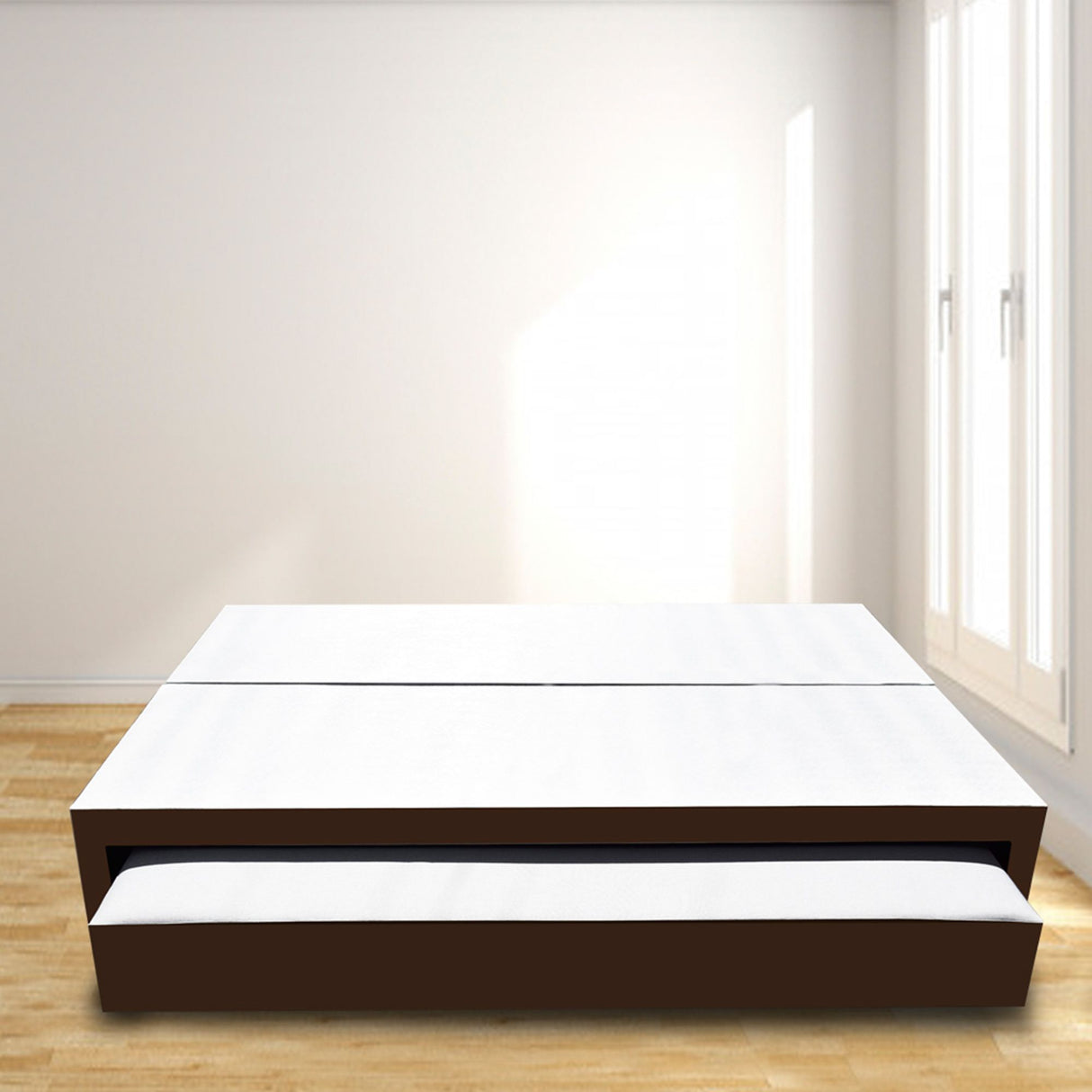 Cama Nido Dividida Cafe 120x40Cm Para Cochón Semidoble 120 X 190 Cm - CAMAS | Bylmo