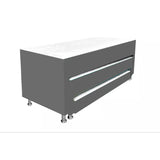 Cama Nido Dividida Gris 90x68Cm Para Cochón Sencillo 90 X 190 Cm De Tres Niveles con Colchón Superior Incorporado - CAMAS | Bylmo