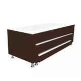 Cama Nido Dividida Cafe 100x68Cm Para Cochón Sencillo 100 X 190 Cm De Tres Niveles con Colchón Superior Incorporado - CAMAS | Bylmo