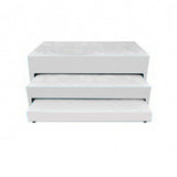 Cama Nido Dividida Blanco 120x68Cm Para Cochón Semidoble 120 X 190 Cm De Tres Niveles con Colchón Superior Incorporado - CAMAS | Bylmo