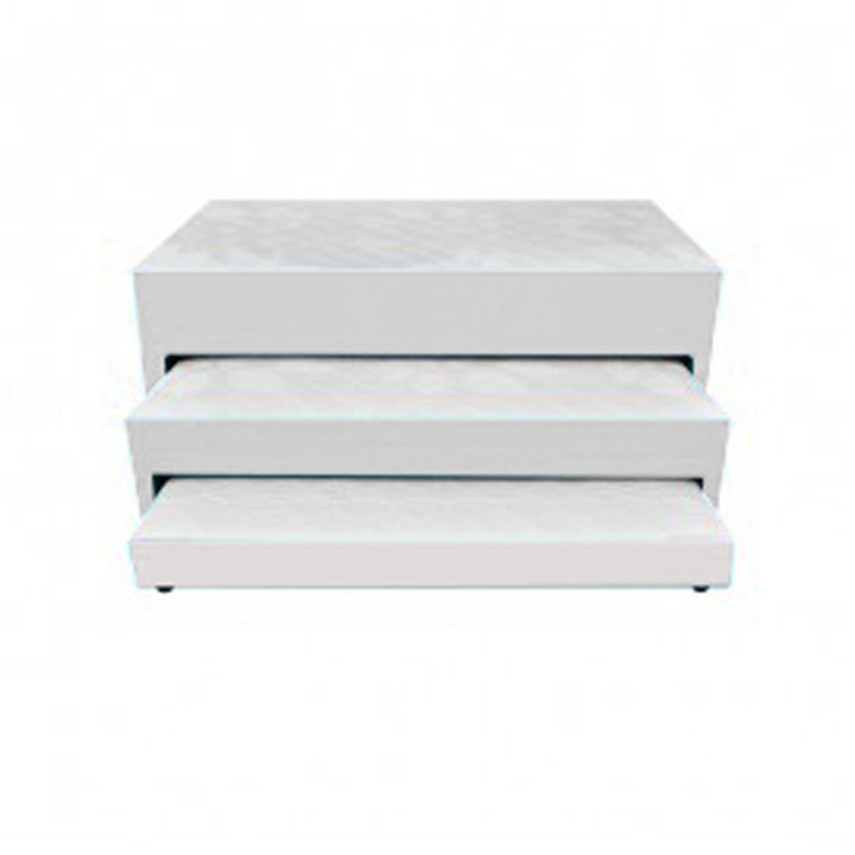 Cama Nido Dividida Blanco 140x68Cm Para Cochón Doble 140 X 190 Cm De Tres Niveles con Colchón Superior Incorporado - CAMAS | Bylmo