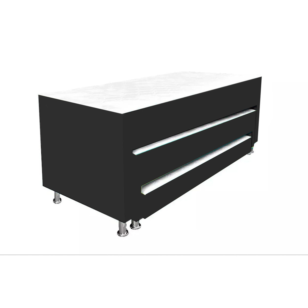 Cama Nido Dividida Negro 140x68Cm Para Cochón Doble 140 X 190 Cm De Tres Niveles con Colchón Superior Incorporado - CAMAS | Bylmo