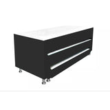 Cama Nido Dividida Negro 140x68Cm Para Cochón Doble 140 X 190 Cm De Tres Niveles con Colchón Superior Incorporado - CAMAS | Bylmo