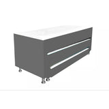 Cama Nido Dividida Gris 140x68Cm Para Cochón Doble 140 X 190 Cm De Tres Niveles con Colchón Superior Incorporado - CAMAS | Bylmo