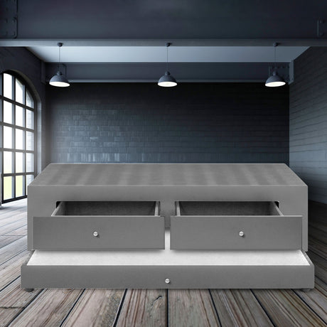 Cama Nido Duplex Gris 100x60Cm Para Cochón Sencillo 100 X 190 Cm Con Cajones - CAMAS | Bylmo